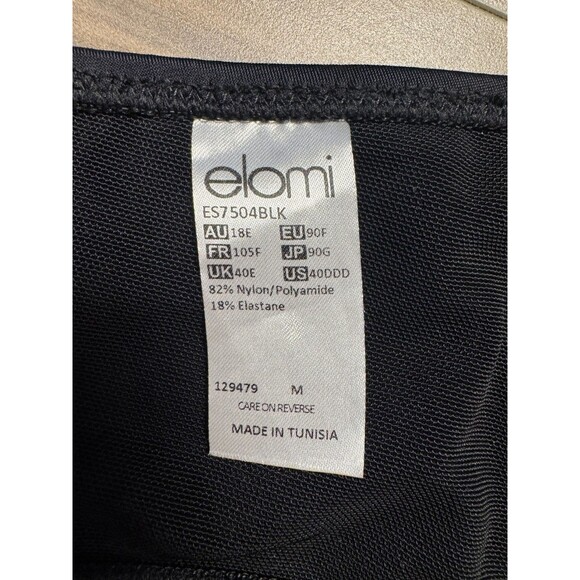 Elomi Essentials US 40DDD Black Plunge Underwire Bikini Top Style ES7504BLK - Picture 4 of 4